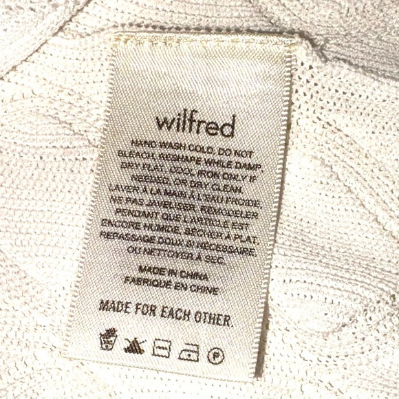 Wilfred White Button-Up Women's Quarter Sleeve Sweater - Picture 4 of 5